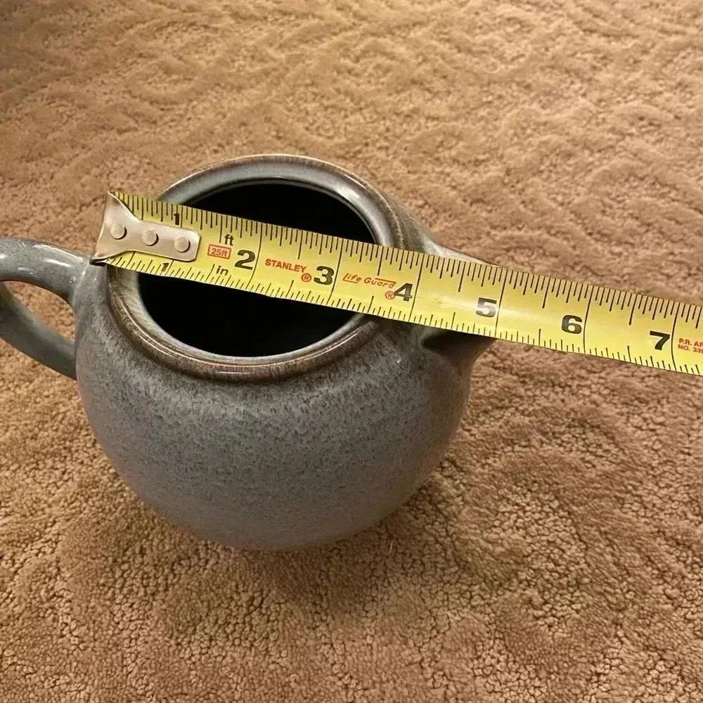 Crate & barrel jars France nuit teapot blue black stoneware tourres gris